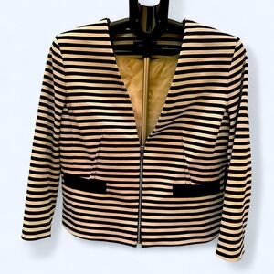 Nine West Black and Tan Striped Blazer
